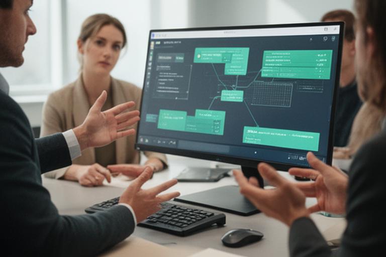 Trainer reviewing SQL queries with a small business team during a screen-sharing session