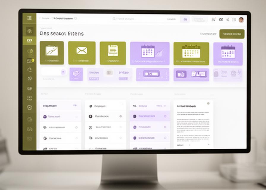 Professional database interface with client cards, search filters, and document tabs on a clean desktop screen